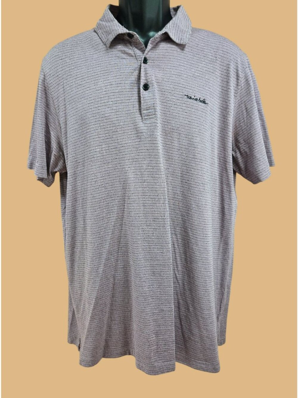 Travis Mathew Mens Purple Textured Polo Large Pima Cotton Blend